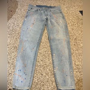POLO Ralph Lauren Tompkins Skinny Crop Jeans Paint Splatter